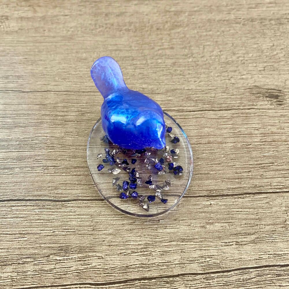 Handmade Resin Bird Figurines Set of 3 Colorful Mini Birds Home Decor - Picture 5 of 7